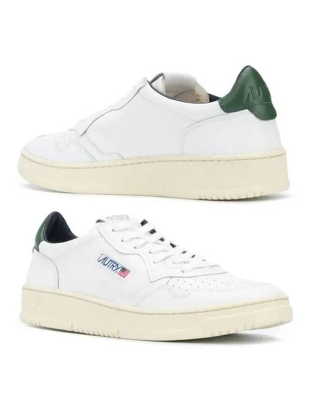 Men's Medalist Dark Green Tab Leather Low Top Sneakers White - AUTRY - BALAAN 2