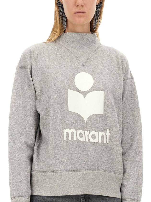 Moby Logo Print Sweatshirt Grey - ISABEL MARANT ETOILE - BALAAN 5