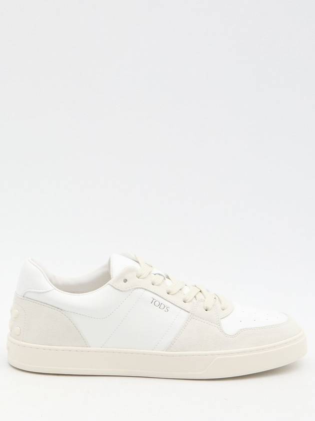 Suede Leather Low Top Sneakers White - TOD'S - BALAAN 2