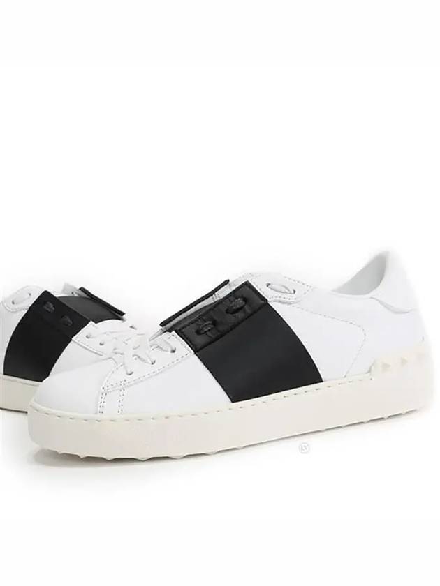 Hidden Strap Rockstud Low Top Sneakers White Black - VALENTINO - BALAAN 2