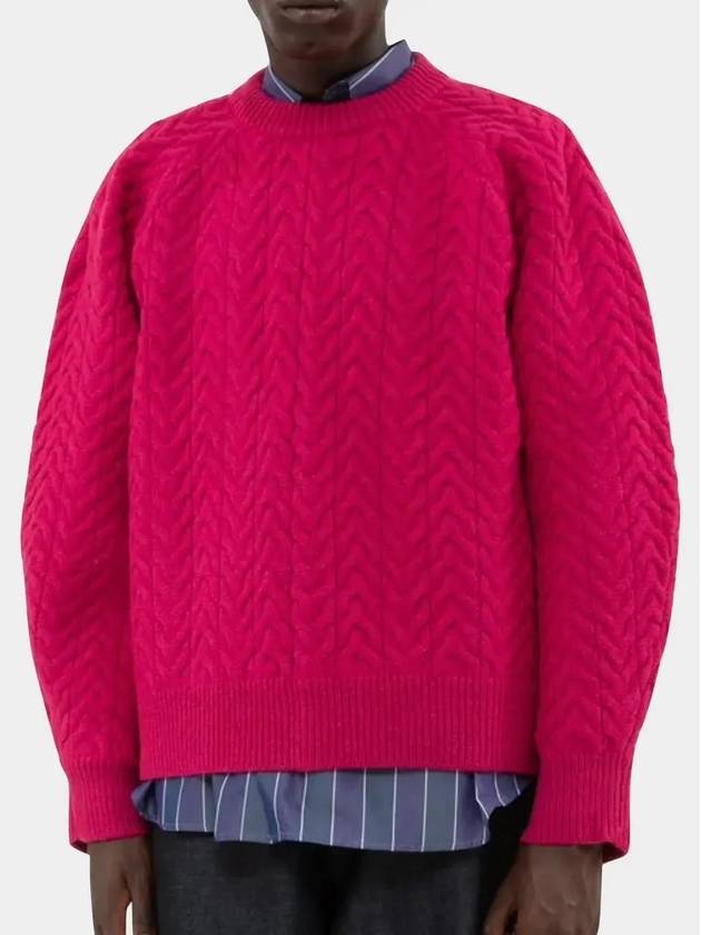 Knitted Men's Felt Oversized Jumper Sweater Hot Pink FWOJ01 - SUNNEI - BALAAN 1