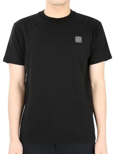 Organic Cotton Short Sleeve T-Shirt Black - STONE ISLAND - BALAAN 2