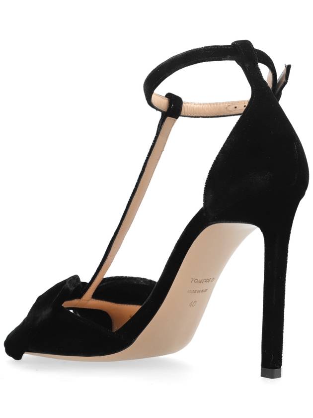 Tom Ford Velvet Heeled Sandals, Women's, Black - TOM FORD - BALAAN 5