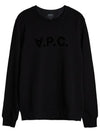 Men's VPC Logo Print Crew Neck Sweatshirt Black - A.P.C. - BALAAN 2