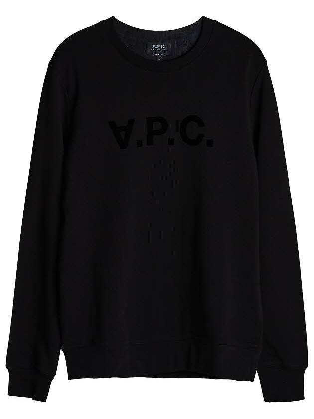 Men's VPC Logo Print Crew Neck Sweatshirt Black - A.P.C. - BALAAN 2