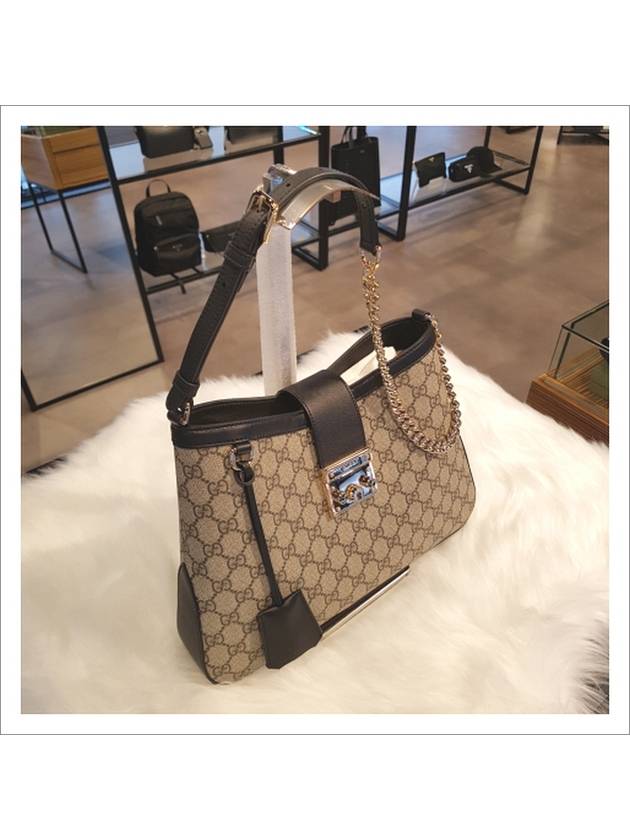 Padlock GG Supreme Medium Shoulder Bag Black Beige - GUCCI - BALAAN 3