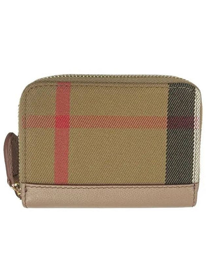 Check Zip Around Half Wallet Beige - BURBERRY - BALAAN 2