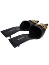 Women's Gold Logo Sandals Heel Black - BALENCIAGA - BALAAN.