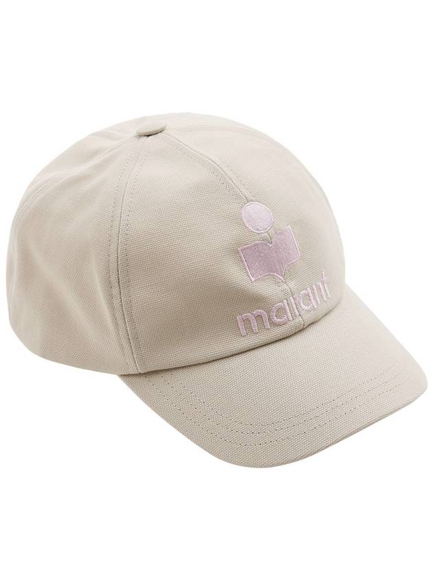 Tyron Logo Cotton Ball Cap Ecru Pink - ISABEL MARANT - BALAAN 5