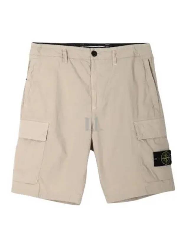 Light Stretch Cotton Bermuda Regular Fit Shorts Beige - STONE ISLAND - BALAAN 2