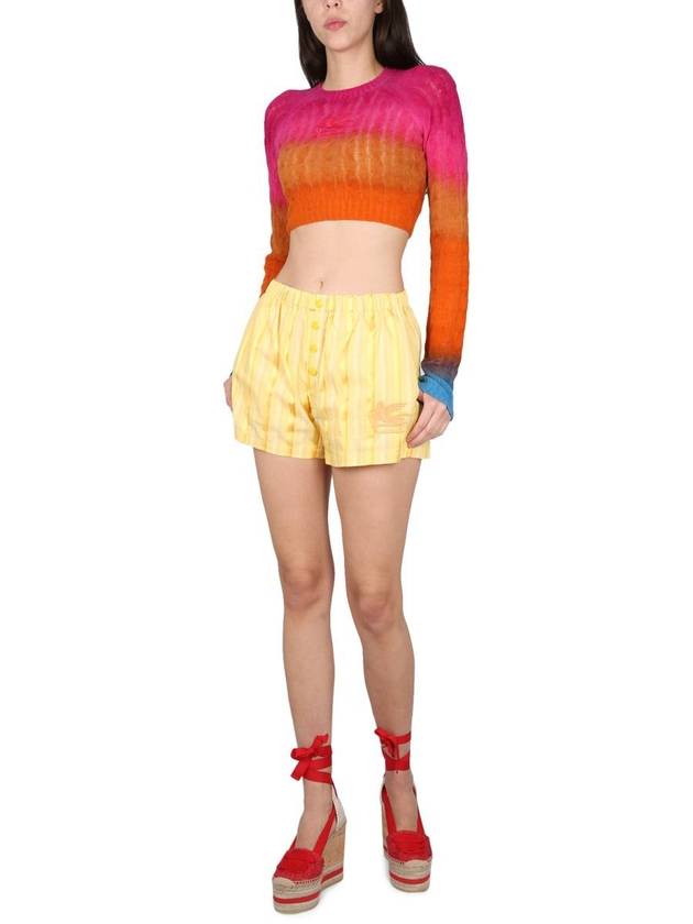 embroid logo striped shorts yellow - ETRO - BALAAN 3