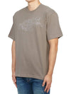 Camo Three Embroidery Regular Fit Cotton Jersey Short Sleeve T-Shirt Grey - STONE ISLAND - BALAAN 3