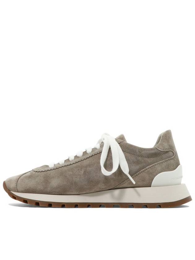 Chain Suede Low Top Sneakers Beige - BRUNELLO CUCINELLI - BALAAN 4