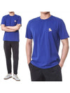 Chillax Fox Patch Classic Short Sleeve T-Shirt Blue - MAISON KITSUNE - BALAAN 2