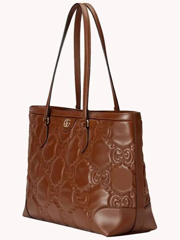 GG Matelasse Leather Medium Tote Bag Brown - GUCCI - BALAAN 3