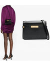 Manhattan Mini Embossed Gold-Tone Logo Leather Cross Bag Black - SAINT LAURENT - BALAAN 2