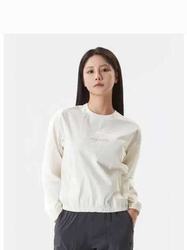 Women s Woven Sweatshirt Ivory SP322TWH73 - DESCENTE - BALAAN 1