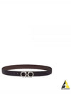 Men's Gancini Reversible Leather Belt Black - SALVATORE FERRAGAMO - BALAAN 2