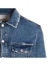 Jango Embroidered Logo Denim Jacket Blue - ISABEL MARANT - BALAAN 5