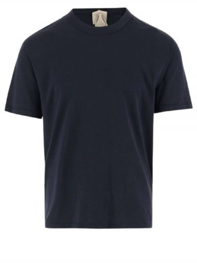 Men's Back Logo Label Cotton Short Sleeve T-Shirt Navy - TEN C - BALAAN 2