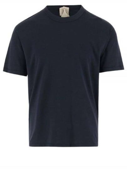 Men's Back Logo Label Cotton Short Sleeve T-Shirt Navy - TEN C - BALAAN 2