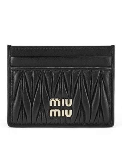 Matelasse Nappa Leather Card Wallet Black - MIU MIU - BALAAN 2