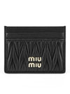 Matelasse Nappa Leather Card Wallet Black - MIU MIU - BALAAN 2