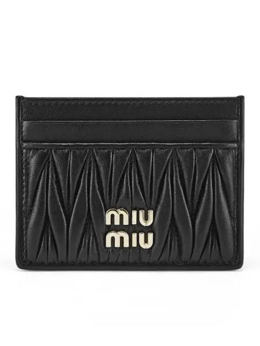 Matelasse Nappa Leather Card Wallet Black - MIU MIU - BALAAN 2