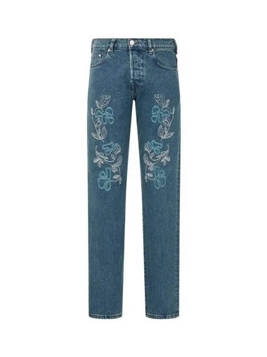 PS Flower Stitch Standard Fit Jeans Blue 270655 - PAUL SMITH - BALAAN 1