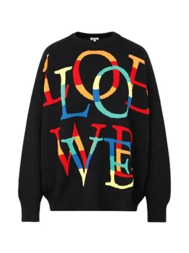 Rainbow Love Logo Knit Top Black - LOEWE - BALAAN 3