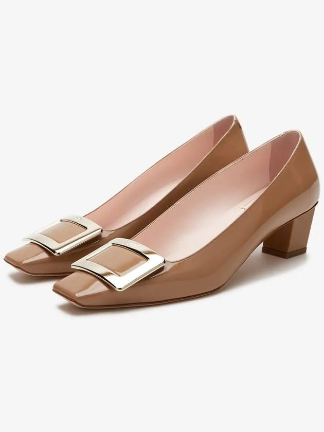 patent metal buckle pumps heel brown - ROGER VIVIER - BALAAN 3