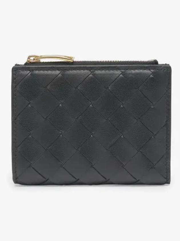 Intrecciato Zipper Small Half Wallet Black - BOTTEGA VENETA - BALAAN 2