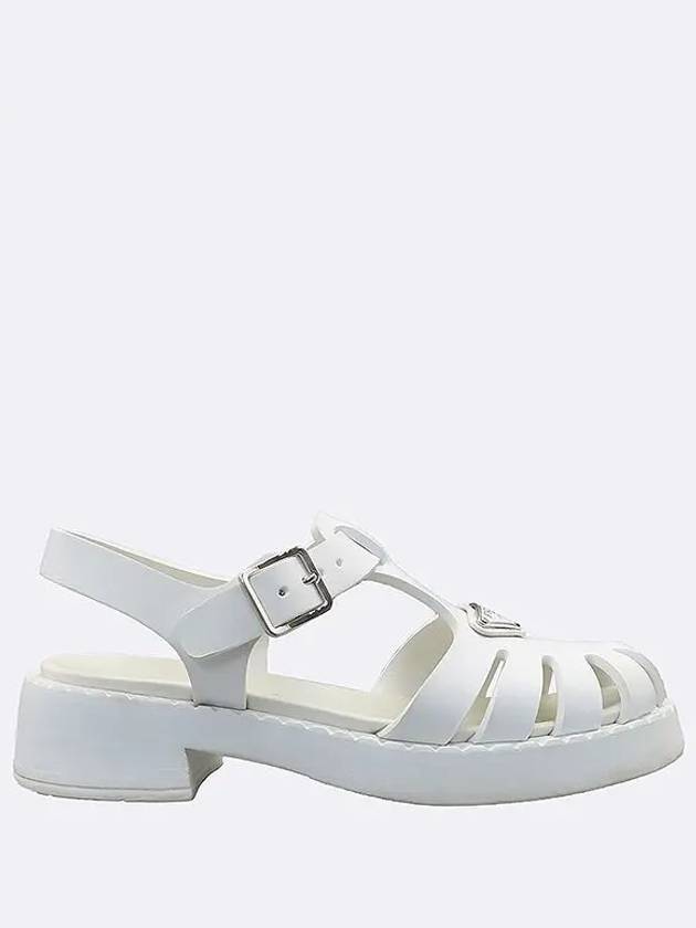 1X857M White Sporty Foam Rubber Buckle Chunky Sandals 37 240MM - PRADA - BALAAN 4