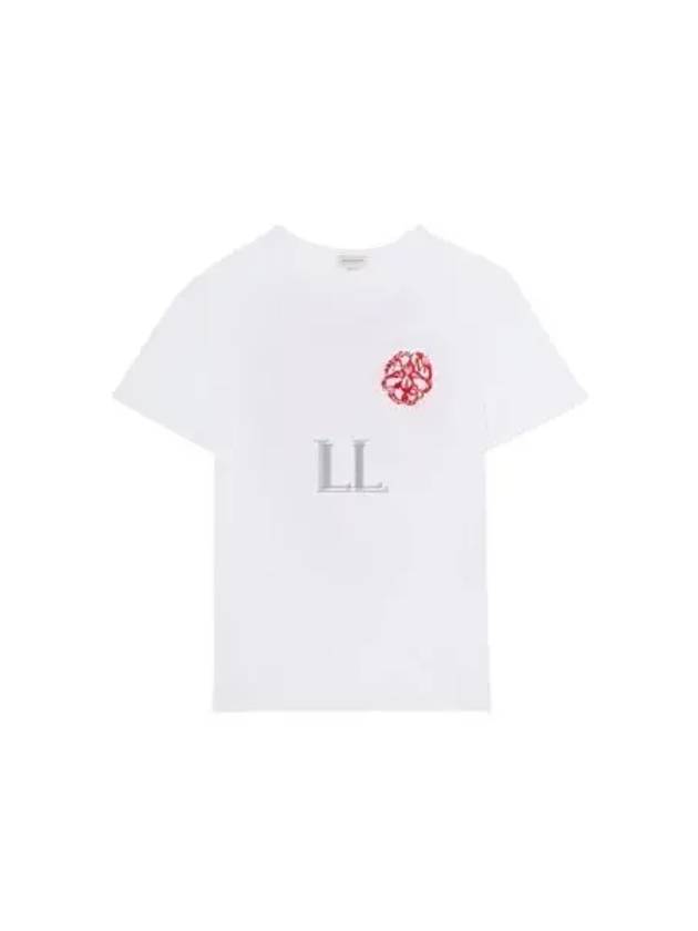 Men's Graphic Printed Crew Neck Short Sleeve T-shirt White - ALEXANDER MCQUEEN - BALAAN 2