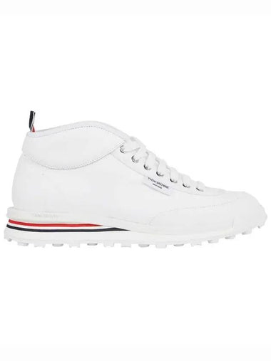 Interlock Tech Runner Canvas High Top Sneakers White - THOM BROWNE - BALAAN 1