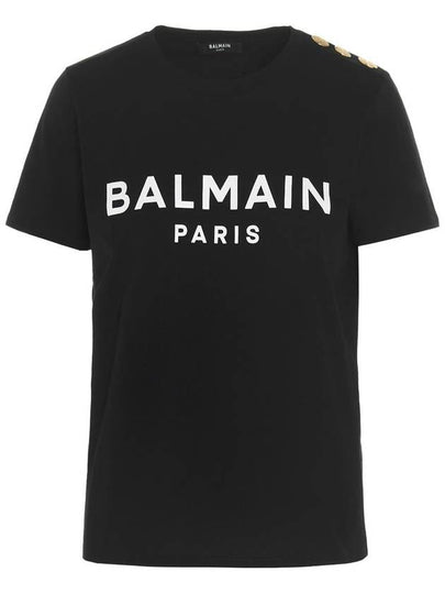 Logo Crew Neck Short Sleeve T-Shirt Black - BALMAIN - BALAAN 2