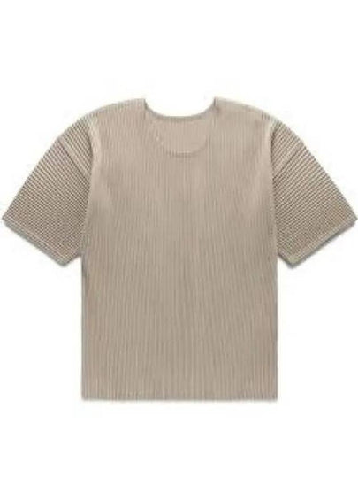 Pleated Short Sleeve T-Shirt Beige - ISSEY MIYAKE - BALAAN 2