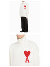 Heart Logo Knit Turtleneck White - AMI - BALAAN 7