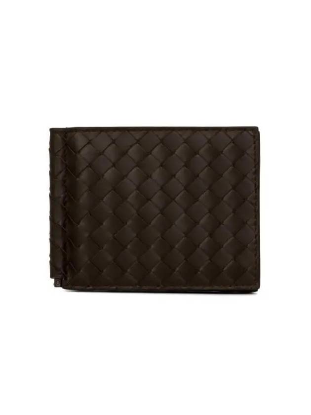 Intrecciato Money Clip Card Wallet Dark Brown - BOTTEGA VENETA - BALAAN 3