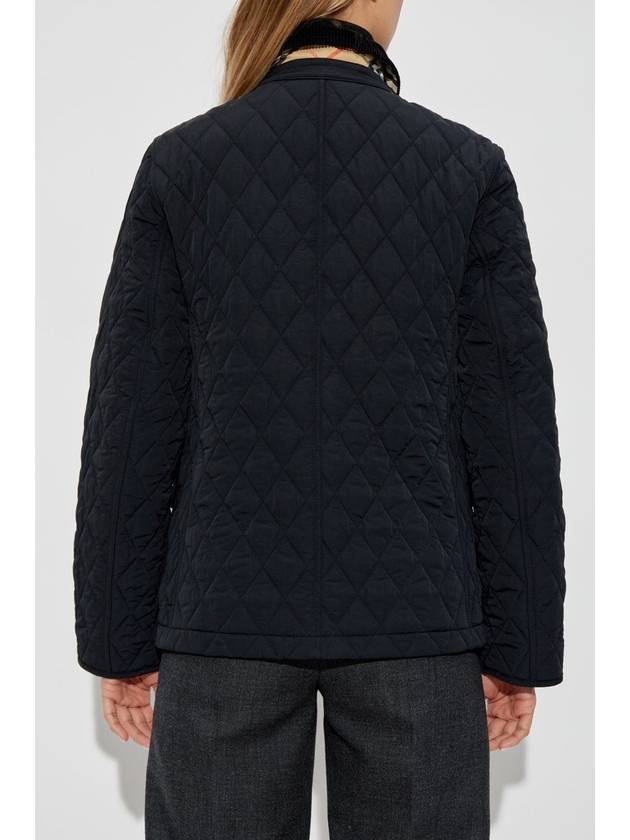 Corduroy Collar Quilted Jacket Black - BURBERRY - BALAAN 5