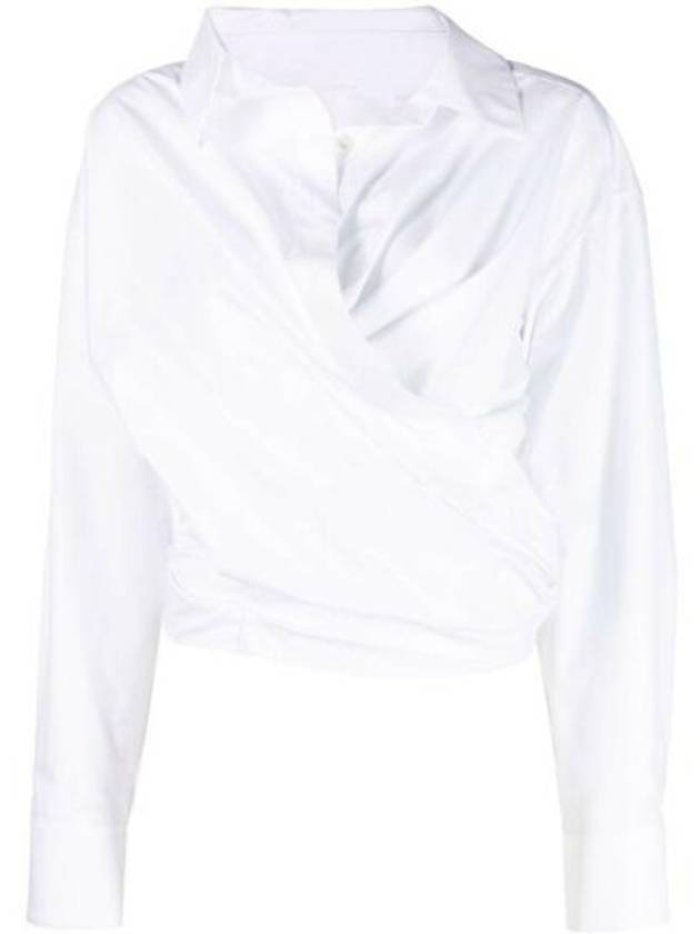 Drape Long Sleeve T-Shirt White - ALEXANDER WANG - BALAAN 1