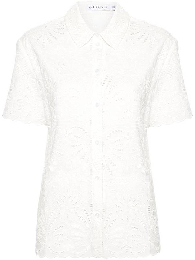 Self-Portrait White Cotton Embroidery Top Clothing - SELF PORTRAIT - BALAAN 1