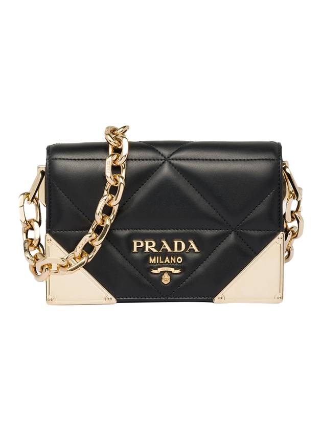 Quilted Nappa Leather Shoulder Bag Black - PRADA - BALAAN 1