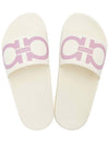 Salvatore Gancini Printing Band Rubber Slippers White Pink - SALVATORE FERRAGAMO - BALAAN.