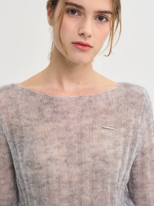 Mohair Seethrough Rib Wool Knit Gray - SORRY TOO MUCH LOVE - BALAAN 2