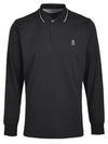 Embroid Logo Long Sleeve Polo Shirt Black - BRUNELLO CUCINELLI - BALAAN 1