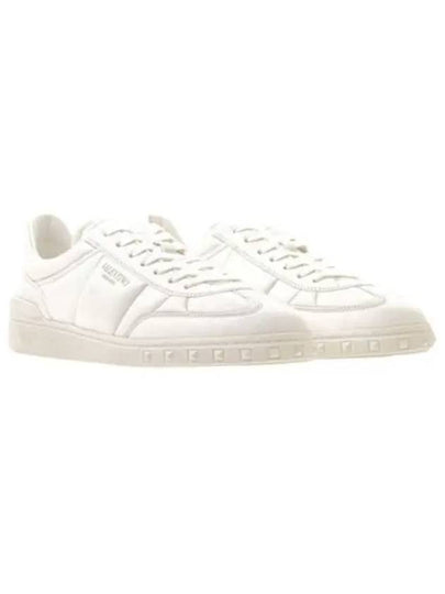 Upvillage Lace-Up Leather Low Top Sneakers White - VALENTINO - BALAAN 2