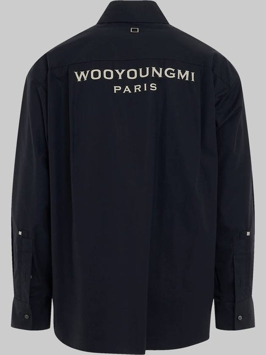 Cotton Back Logo Long Sleeve Shirt Navy - WOOYOUNGMI - BALAAN 2