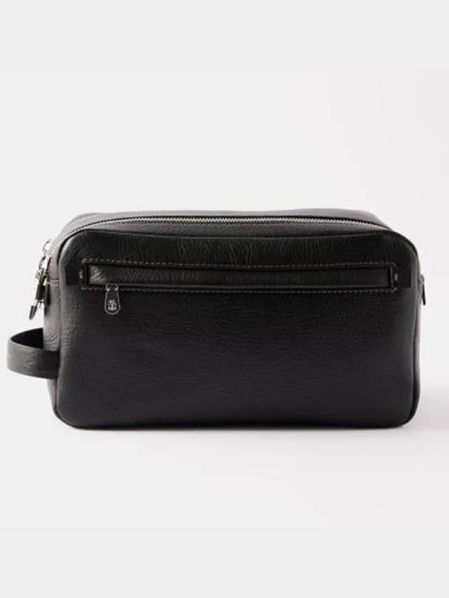 Double Zip Grained Calfskin Beauty Case Black - BRUNELLO CUCINELLI - BALAAN 2