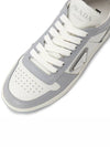 Downtown Perforated Leather Low Top Sneakers White Cornflower - PRADA - BALAAN 8